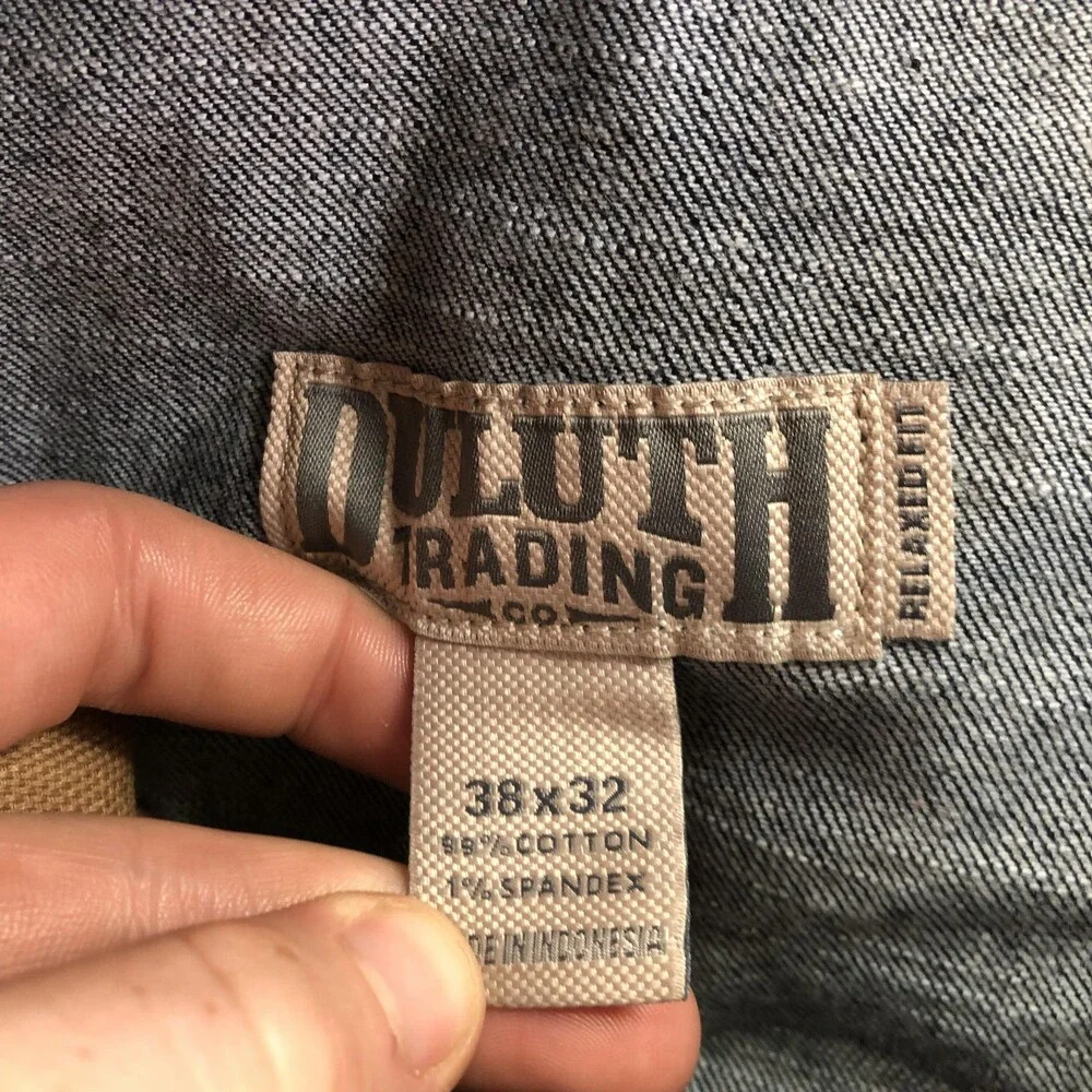 Duluth Trading Jeans Mens 38x32 Double Knee Dark Wash Relaxed Flex Ballroom